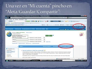 Una vez en “Mi cuenta” pincho en “Aleta/Guardar/Compartir”: