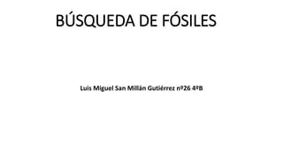 BÚSQUEDA DE FÓSILES
Luis Miguel San Millán Gutiérrez nº26 4ºB
 