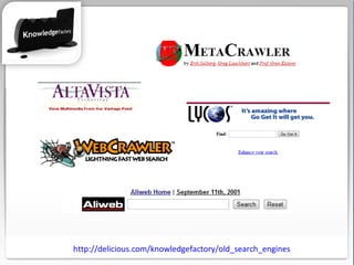 http://delicious.com/knowledgefactory/old_search_engines 