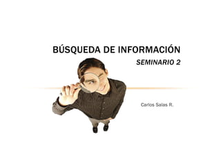 BÚSQUEDA DE INFORMACIÓN
               SEMINARIO 2




                Carlos Salas R.
 