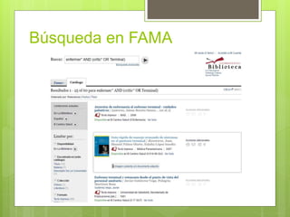 Búsqueda en FAMA
 