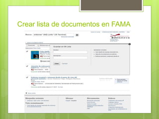 Crear lista de documentos en FAMA
 