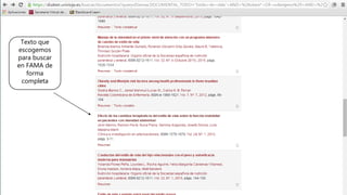 Texto que
escogemos
para buscar
en FAMA de
forma
completa
 