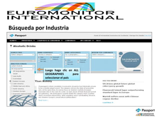 Búsqueda por Industria
Luego haga clic en ALL
GEOGRAPHIES para
seleccionar el país
 