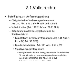 Einheit der Materie (Art. 75 Abs. 2 BPR)Die Einheit der Materie verlangt, dass die einzelnen Teile der Initiative einen sachlichen Zusammenhang aufweisen. Dieser ist gegeben, wenn die Regelungselemente einer Vorlage in einer Zweck-Mittel-Relation zueinander stehen, sie dasselbe Ziel oder eine einheitliche Thematik verfolgen.