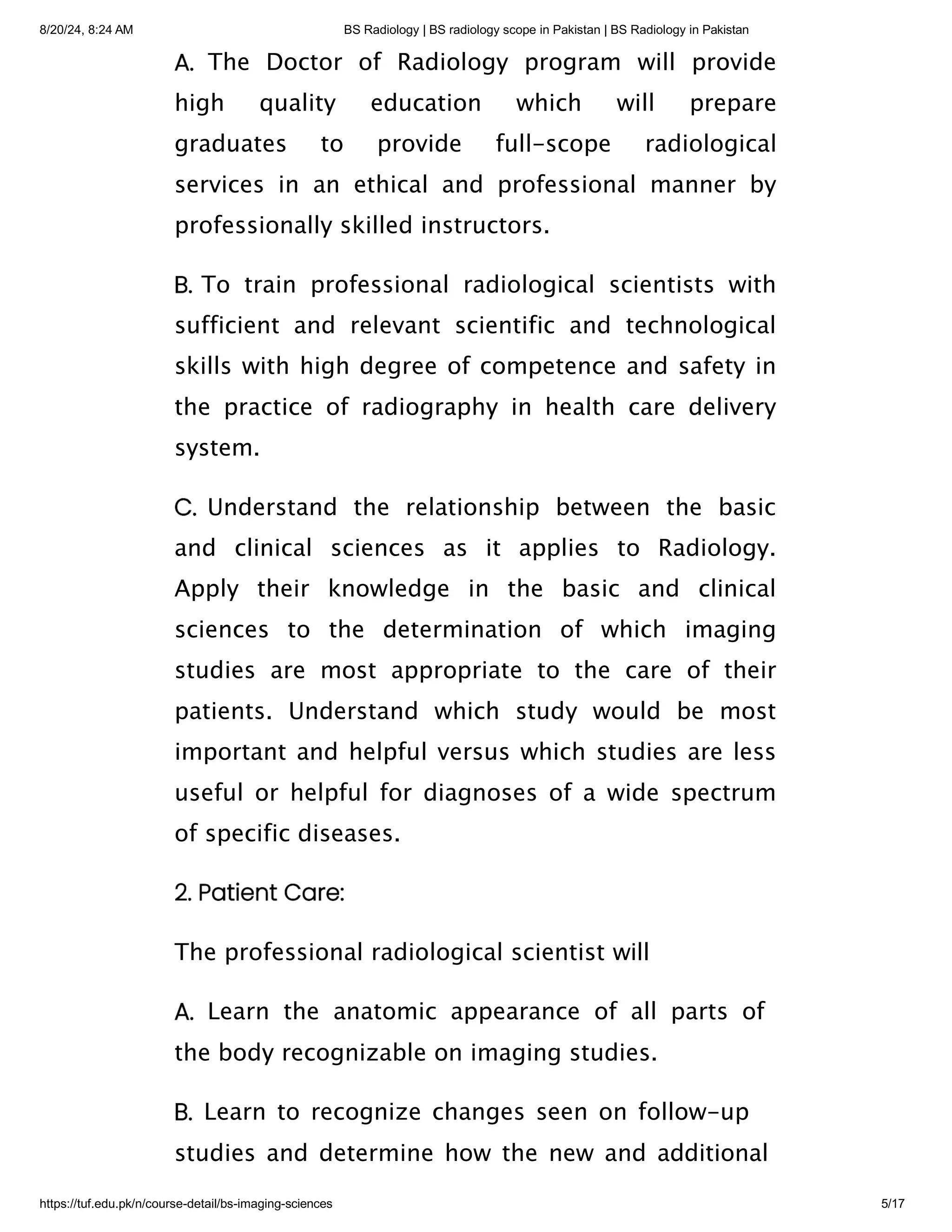 BS Radiology _ BS radiology scope in Pakistan _ BS Radiology in ...