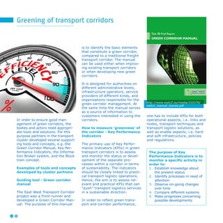 Sustainable, multimodal & green transport corridors | PDF