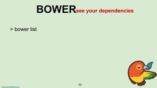 www.aurorasolutions.io
52
BOWERsee your dependencies
> bower list
 