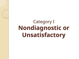 Category I
Nondiagnostic or
Unsatisfactory
 