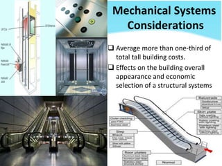 Mechanical Systems
Considerations
 Average more than one-third of
total tall building costs.
 Effects on the building overall
appearance and economic
selection of a structural systems
 