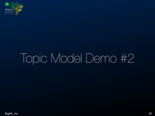 BigML, Inc 32
Topic Model Demo #2
 
