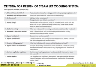 CRITERIA FOR DESIGN OF STEAM JET COOLING SYSTEM
11
 
