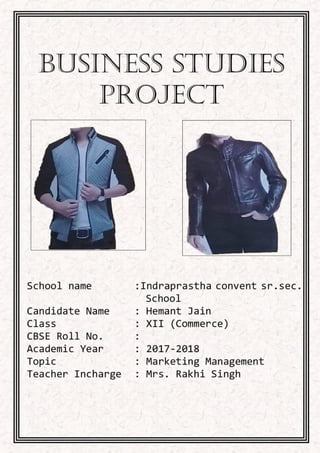 PROJECT ON MARKETING MANAGEMENT CLASS 12 BST