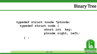 ‫خان‬ ‫سنور‬ Algorithm Analysis
Binary Tree
 