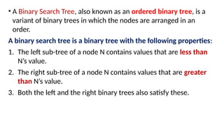 Binary search tree total explanation with diagrams | PPTX