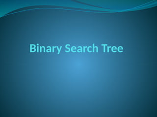 introduction to binary search tree, insertion, deletion | PPTX