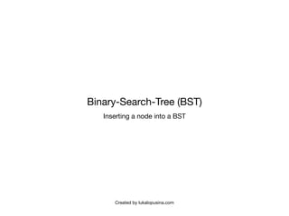Created by lukalopusina.com
Binary-Search-Tree (BST)
Inserting a node into a BST
 