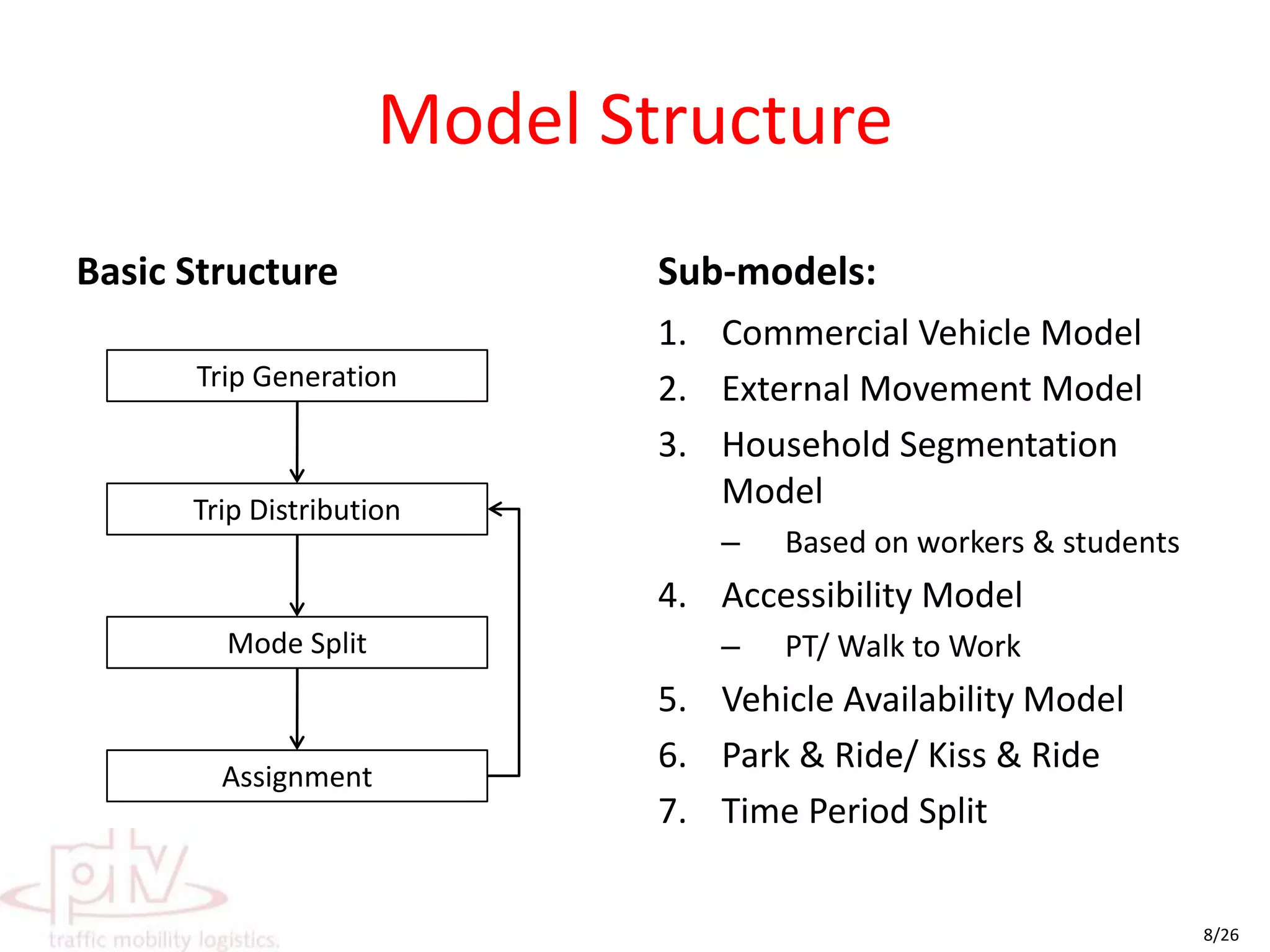 Public Transport User LoadingFrequency of a service to guess wait timeCommuters using trains and ferries ‘doubly’ familiar than those using busesWait time 2 times more onerous than travelling in the vehicleCommuters use walk (or bike) to reach a station/bus stop but walking is 1.4 times more onerous than travelling in the vehicleIt takes 6 sec to board a train/ ferry but 9 sec to board a bus