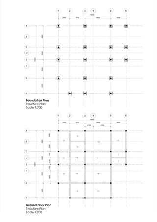 Ground Floor Plan
Structure Plan
Scale 1:200
Foundation Plan
Structure Plan
Scale 1:200
 