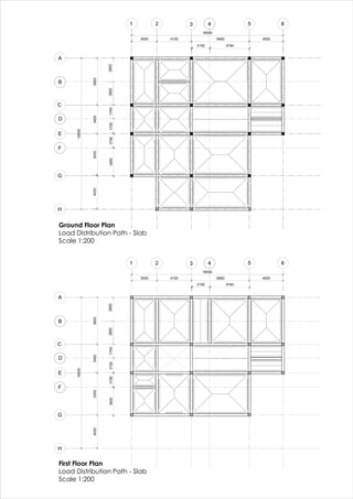 Ground Floor Plan
Load Distribution Path - Slab
Scale 1:200
First Floor Plan
Load Distribution Path - Slab
Scale 1:200
 