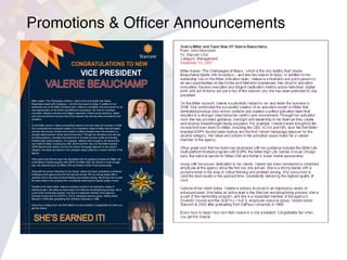 Promotions & Officer Announcements 