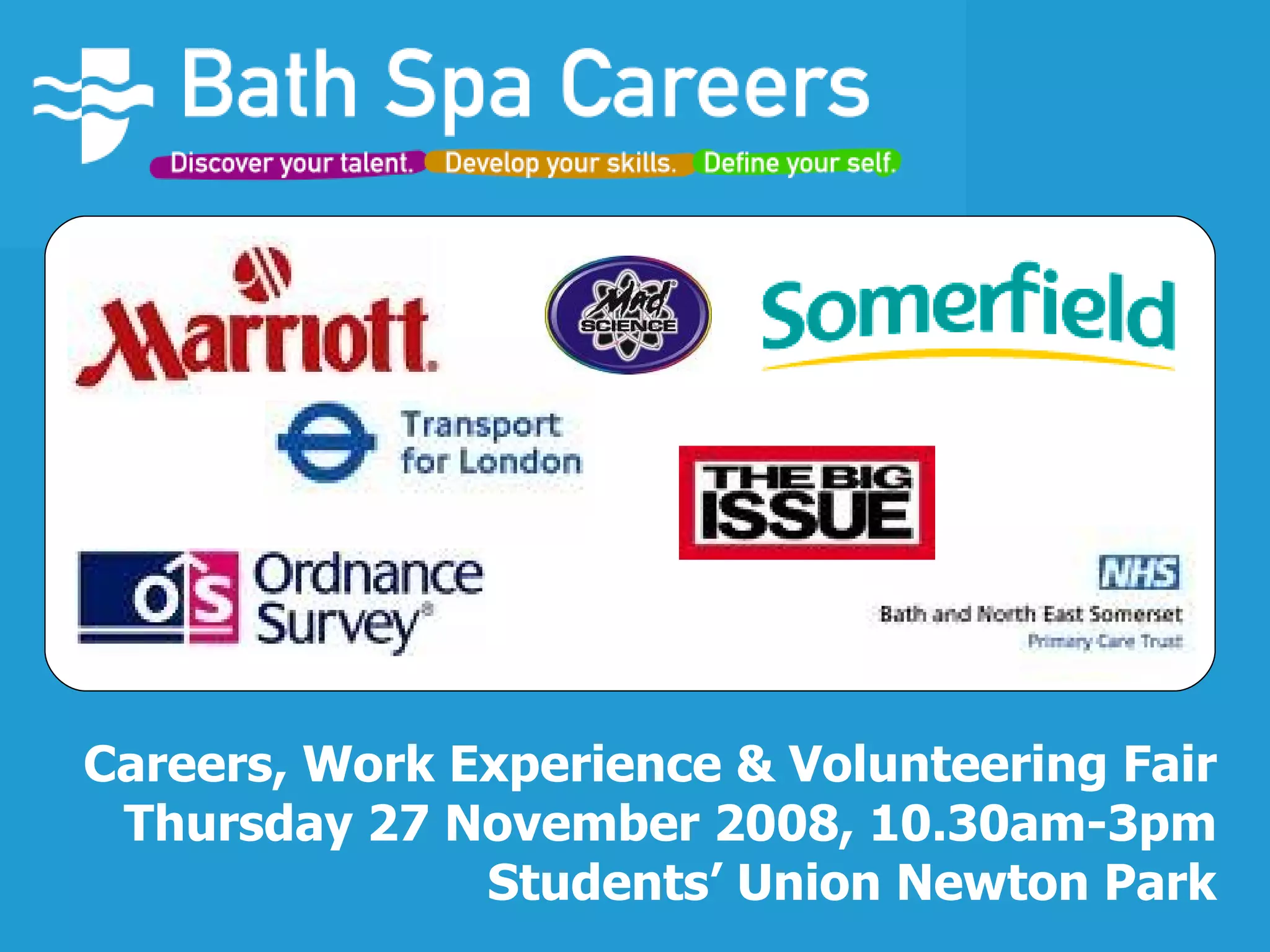 Bath Spa University Careers Fair 2008 | PPT