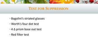 Binocular Single Vision Tests | PPTX