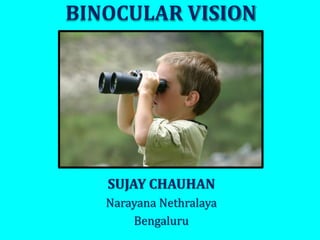 BINOCULAR VISION
SUJAY CHAUHAN
Narayana Nethralaya
Bengaluru
 
