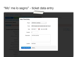 “Mo’ me lo segno” - ticket data entry
 