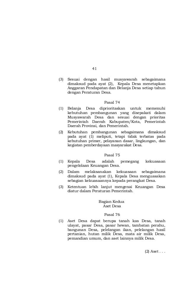 Uu No 6 Tahun 2014 Tentang Desa Uu No 6 Tahun 2014 Tentang Desa
