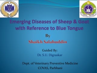 Dept. of Veterinary Preventive Medicine
COVAS, Parbhani
Guided By:
Dr. S.U. Digraskar
 