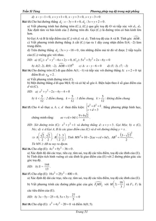 Trần Sĩ Tùng Phương pháp toạ độ trong mặt phẳng
Trang 51
d) x y x y x y x y1 0, 1 0, 3 0, 3 0- - = + + = - + = + - =
Baøi ...