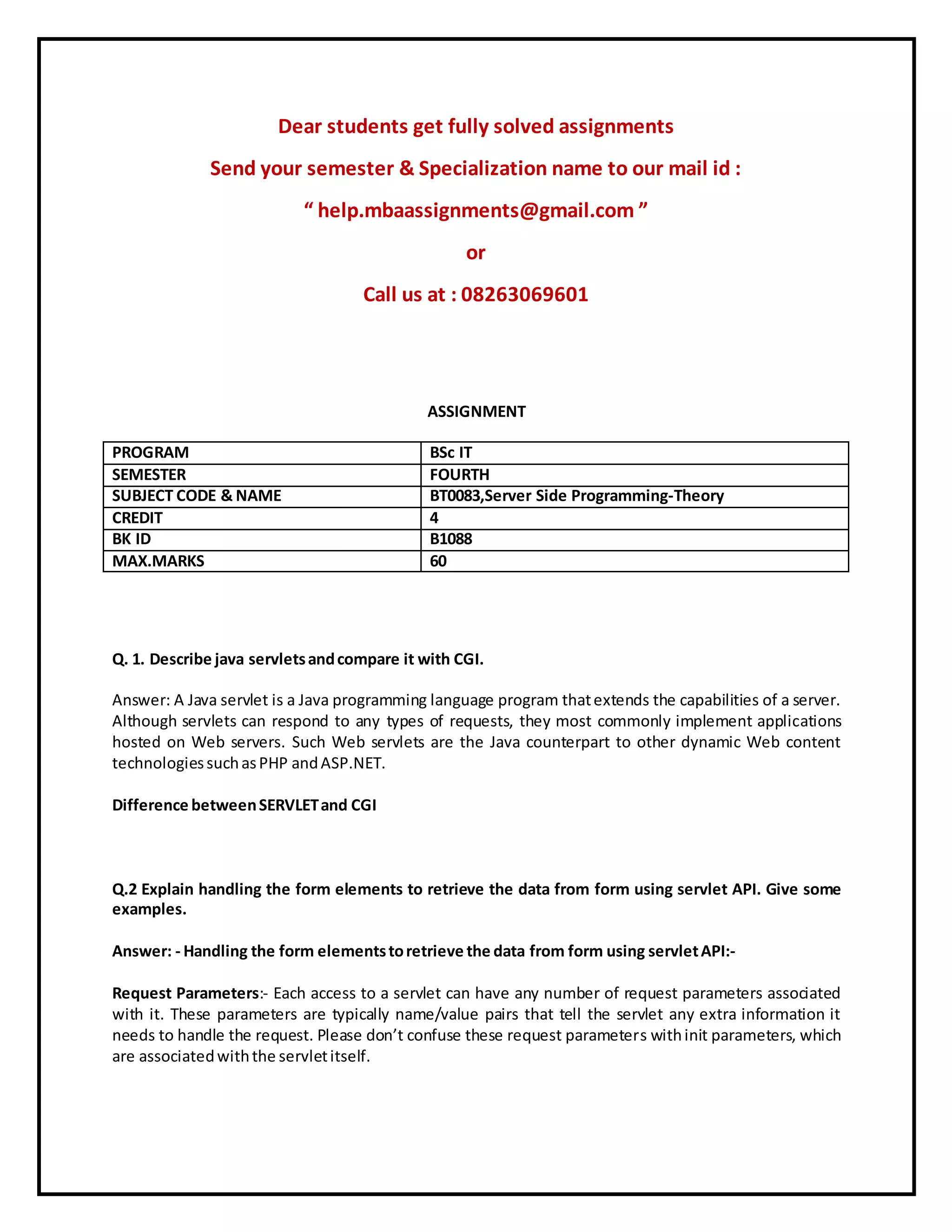 Bt0083, server side programming theory | PDF