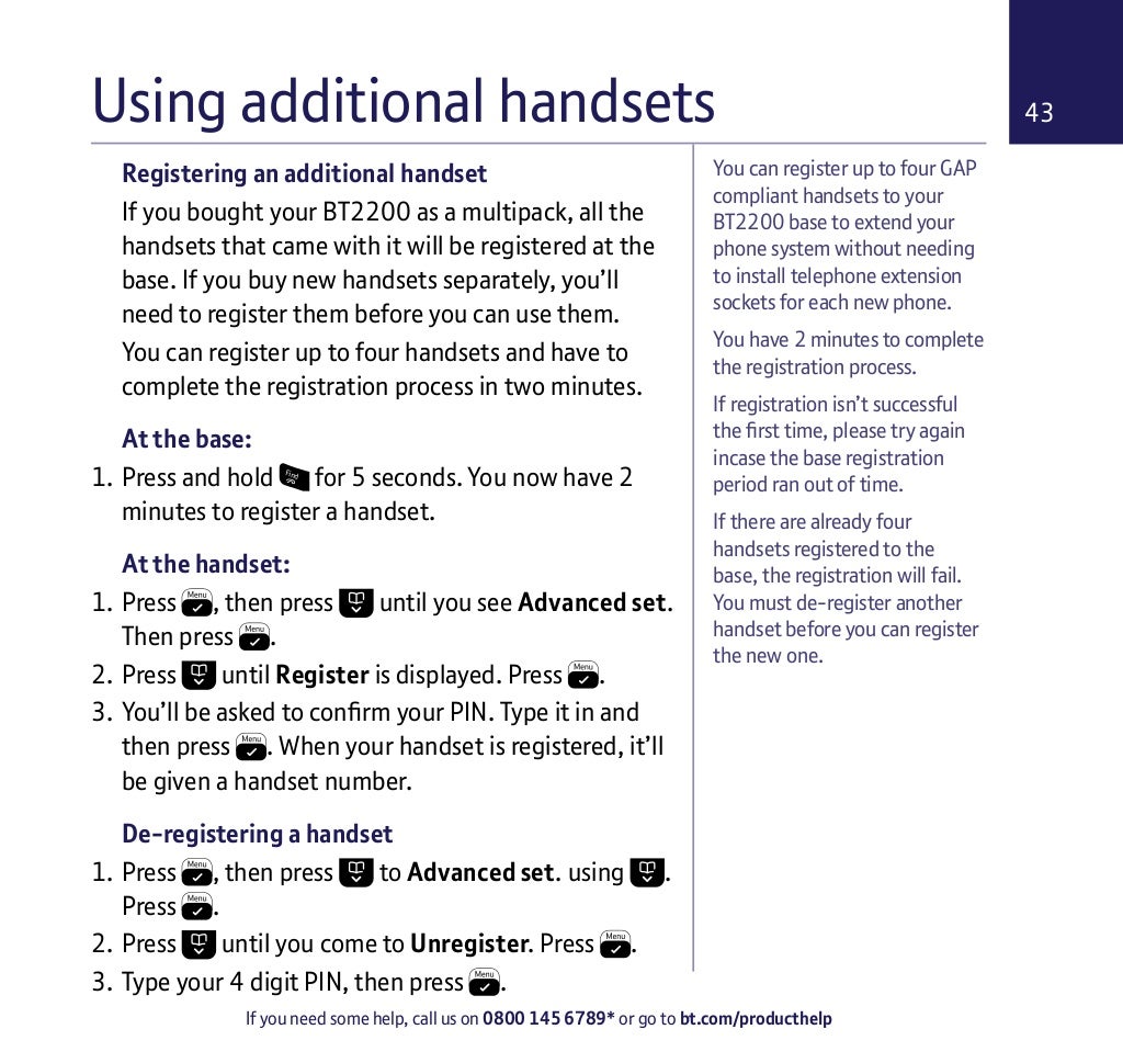 BT2200 Digital Cordless Telephone User Guide