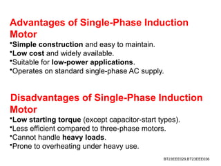 induction motor presentation - electrical machines | PPTX