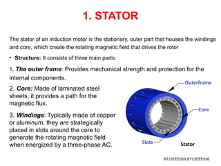 induction motor presentation - electrical machines | PPTX