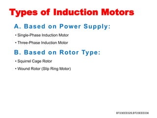 induction motor presentation - electrical machines | PPTX
