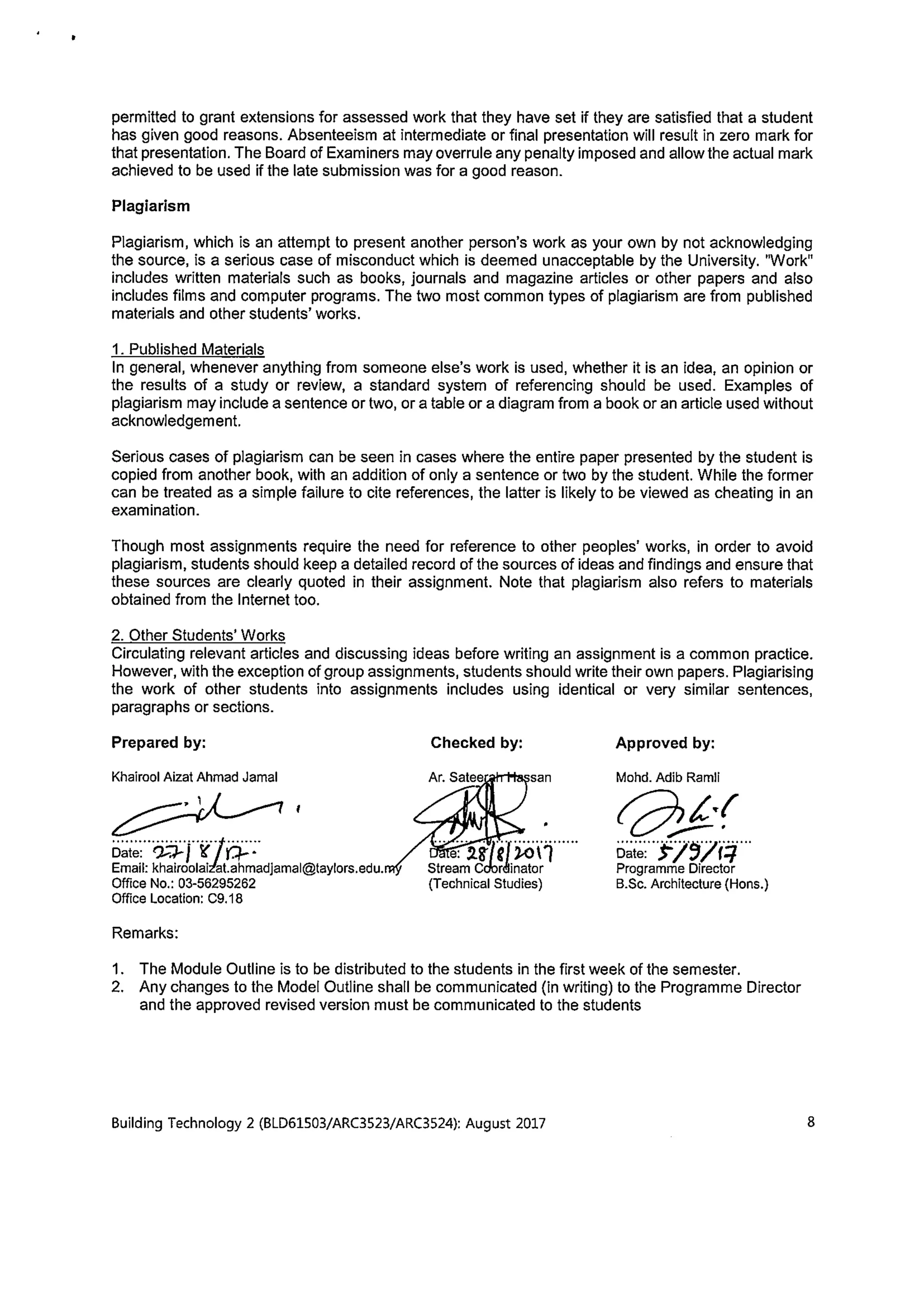 SEM 6 : BTECH 2 MODULE OUTLINE