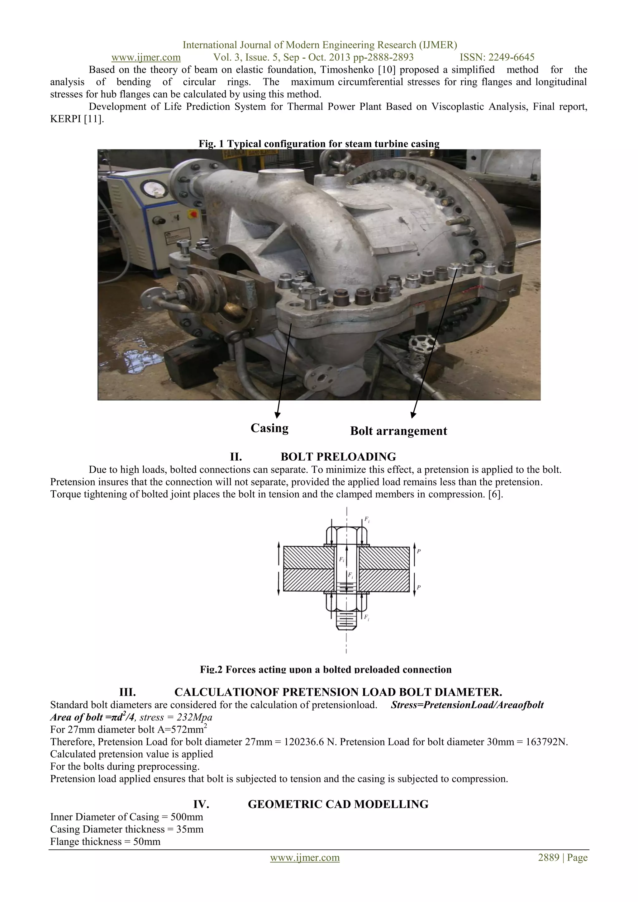 Contact Pressure Validation of Steam Turbine Casing for Static Loading ...
