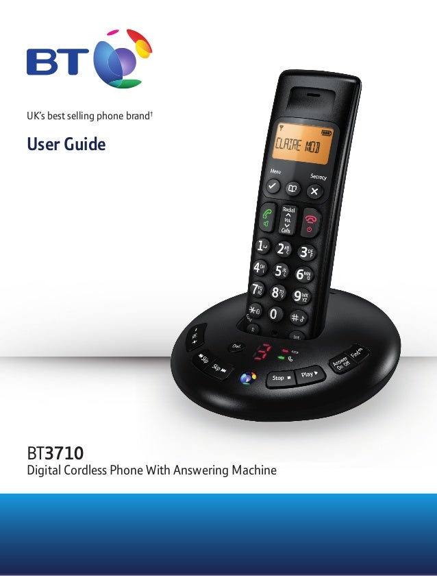 Bt 3710 Digital Cordless Telephone User Guide Bt 3710 Digital Cordless Telephone User Guide