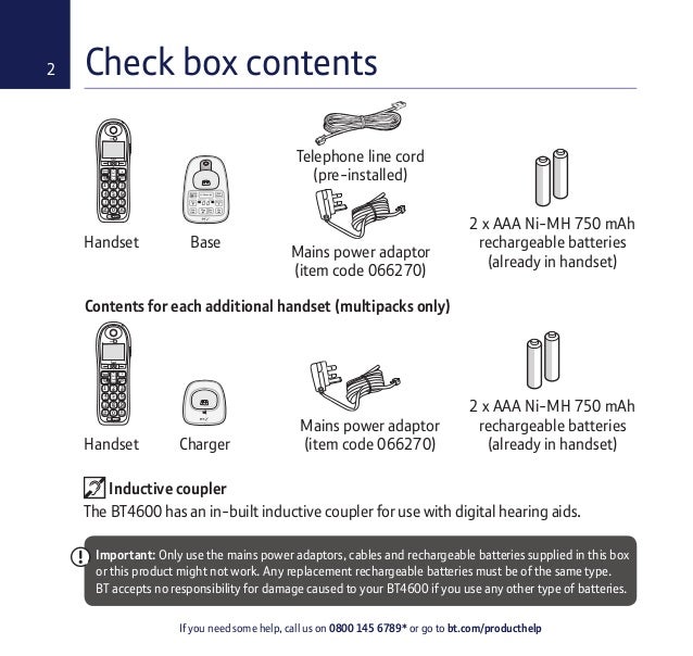 BT 4600 Digital Cordless Telephone User Guide