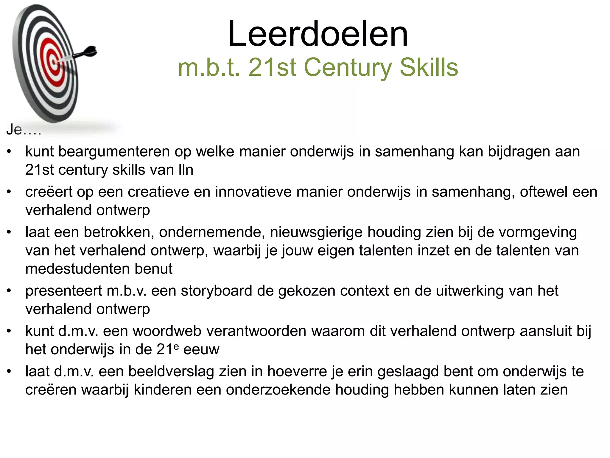 BT4 leerdoelen pp | PPT