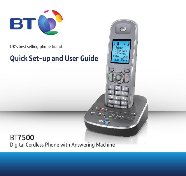 Bt 7500 Digital Cordless Phone User Guide Bt 7500 Digital Cordless Phone User Guide