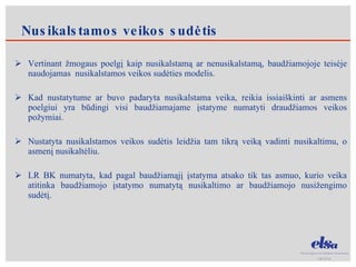 Vertinant žmogaus poelgį kaip nusikalstamą ar nenusikalstamą, baudžiamojoje teisėje naudojamas  nusikalstamos veikos sudėties modelis. Kad nustatytume ar buvo padaryta nusikalstama veika, reikia issiaiškinti ar asmens poelgiui yra būdingi visi baudžiamajame įstatyme numatyti draudžiamos veikos požymiai. Nustatyta nusikalstamos veikos sudėtis leidžia tam tikrą veiką vadinti nusikaltimu, o asmenį nusikaltėliu. LR BK numatyta, kad pagal baudžiamąjį įstatyma atsako tik tas asmuo, kurio veika atitinka baudžiamojo įstatymo numatytą nusikaltimo ar baudžiamojo nusižengimo sudėtį. Nusikalstamos veikos sudėtis 