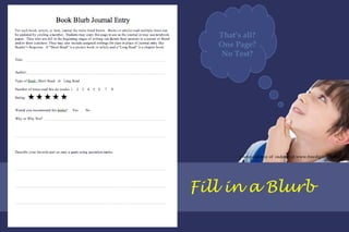 Fill in a Blurb That’s all? One Page? No Test? photo courtesy of  osdonet at www.freedigitalphotos.net 