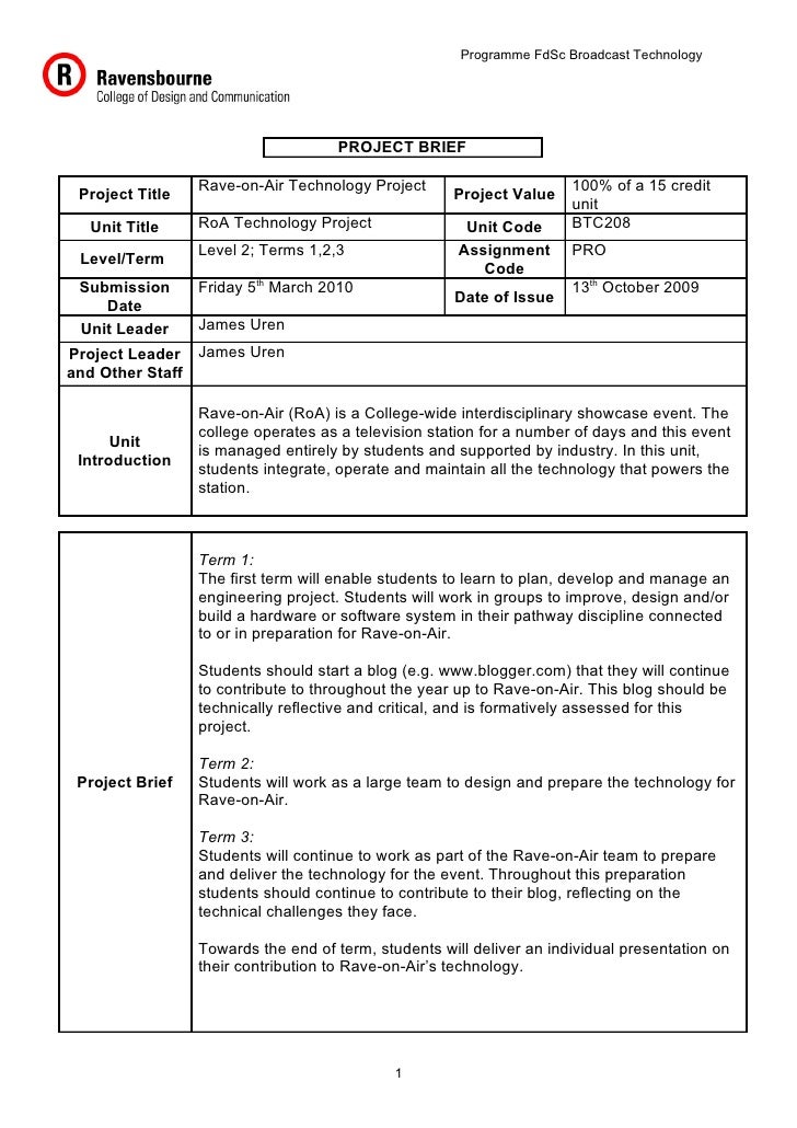 BTC208 Project Brief