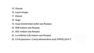 Inoue Method of Competent Cell Preperation | PPTX