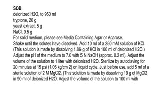 Inoue Method of Competent Cell Preperation | PPTX