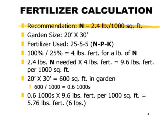 Fertilizer Calculation Problems Garden Prep/Planting | PPT