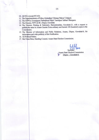 (3)
10. All DCs (except BTAD).
1 1 . The Srryerintendurts of Police, Kokrajhar/ Chirang/ Baksa/ Udalgwi.
12. The SDPOs, Go...